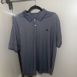 Tommy Bahama Polo Shirt Mens XL Navy Blue Short Sleeve Cotton Casual